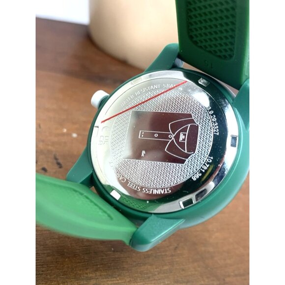 Lacoste Womens Kids Watch 2030055 Quartz Mini Tennis Green Dial Rubber Band 35mm - Picture 10 of 14